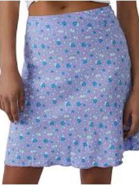 Free People Lavender Floral Mini Skirt